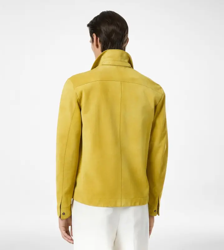 BRUSHED SUEDE OUTERSHIRT MUSTARD online